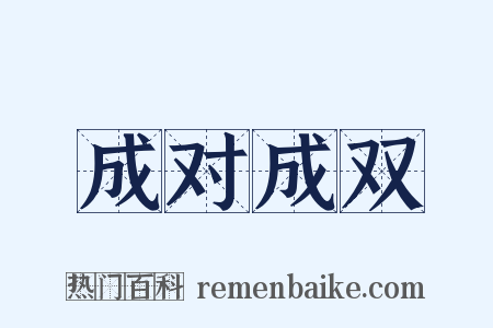 成对成双是什么意思的图片